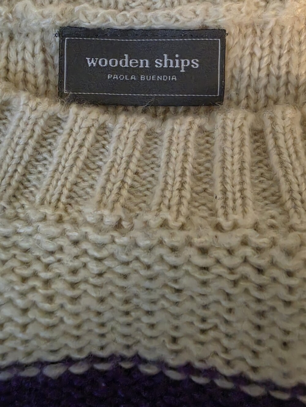 Wooden Ships Paola Buendia Rainbow Stripe Oversized Sweater Small Medium Pride - Picture 9 of 9